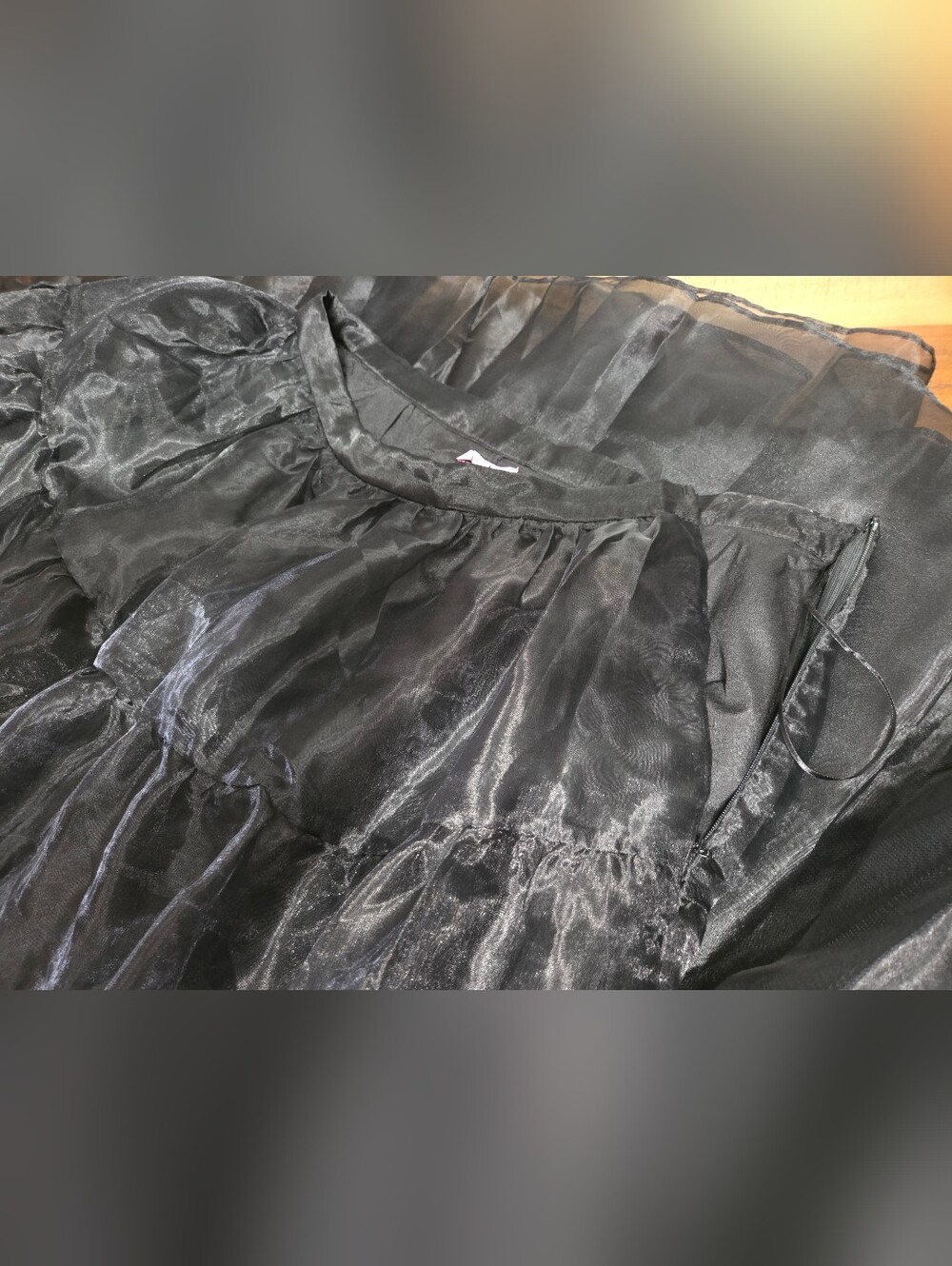 Francesca Black Sheer Tiered Maxi Skirt - Picture 6 of 6